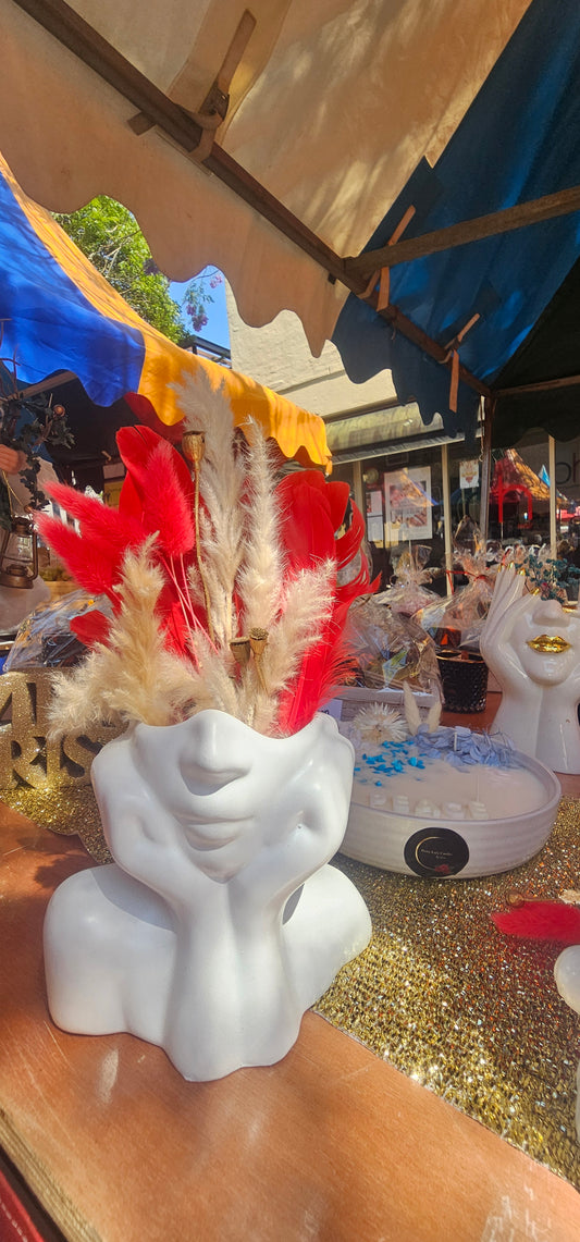 Feather Face Vase